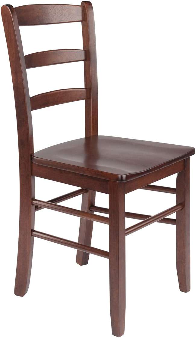 Winsome Benjamin Ladder Back Chair Set of 2 in Walnut, Classic Backed Kitchen & Dining Room Chairs, Simple & Elegant Home Seating Solution, Great for Office, Hallway, Bedroom - Image 7