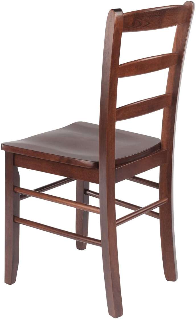 Winsome Benjamin Ladder Back Chair Set of 2 in Walnut, Classic Backed Kitchen & Dining Room Chairs, Simple & Elegant Home Seating Solution, Great for Office, Hallway, Bedroom - Image 8