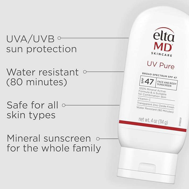 EltaMD UV Pure Kid-Friendly Sunscreen, 100% Mineral Active SPF 47, Face and Body, Water Resistant Up to 80 Min, Oil Free Zinc Oxide Formula - Image 2