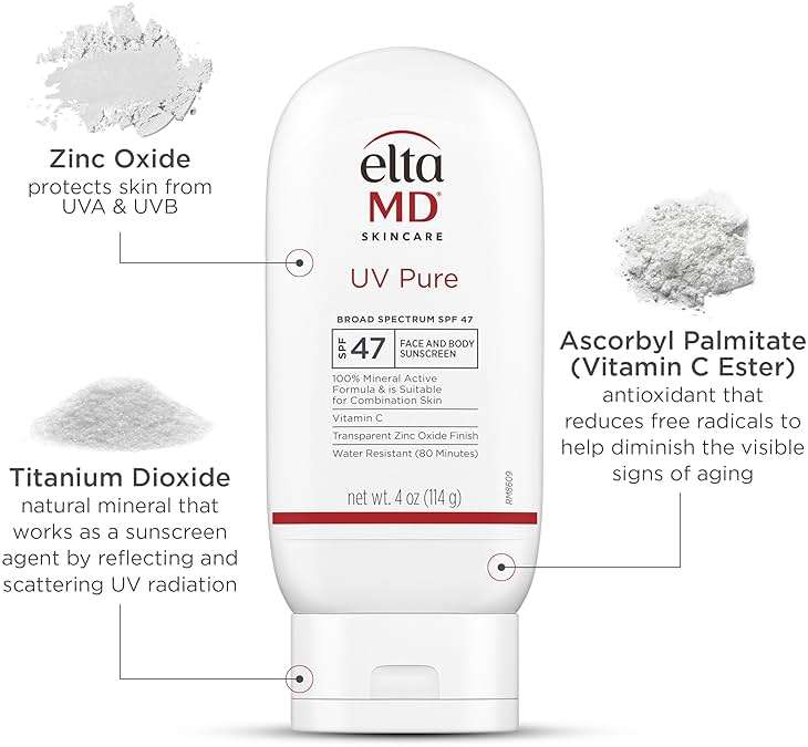 EltaMD UV Pure Kid-Friendly Sunscreen, 100% Mineral Active SPF 47, Face and Body, Water Resistant Up to 80 Min, Oil Free Zinc Oxide Formula - Image 5