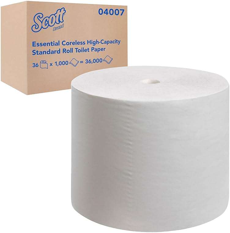 Scott Professional Essential Coreless High-Capacity Standard Roll Toilet Paper, Bulk (04007), 2-Ply, White (36 Rolls of 1,000 Sheets, 36,000 Sheet Total) - Image 2