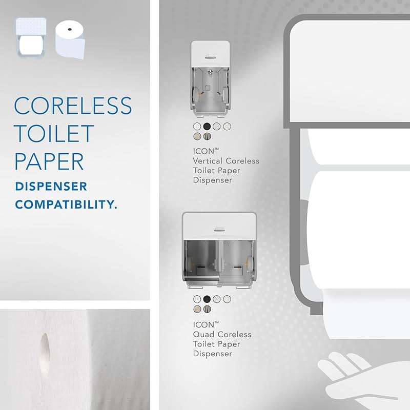 Scott Professional Essential Coreless High-Capacity Standard Roll Toilet Paper, Bulk (04007), 2-Ply, White (36 Rolls of 1,000 Sheets, 36,000 Sheet Total) - Image 9