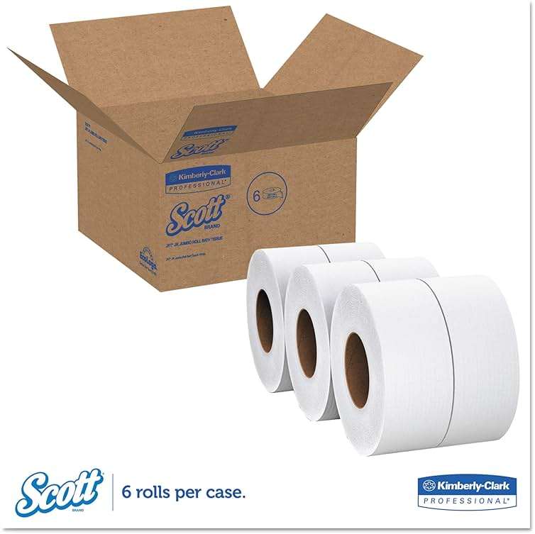 Scott Professional Essential High-Capacity Jumbo Roll Toilet Paper, Bulk (07827), 2-Ply, Septic Safe, White (6 Rolls at 2,000' Each, 12,000'/Case) - Image 2