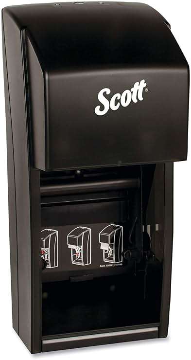 Scott Professional Vertical Standard Roll Toilet Paper Dispenser (09021), Dual Capacity, Black, 6.0"x13.6"x6.6" (Qty 1) - Image 2