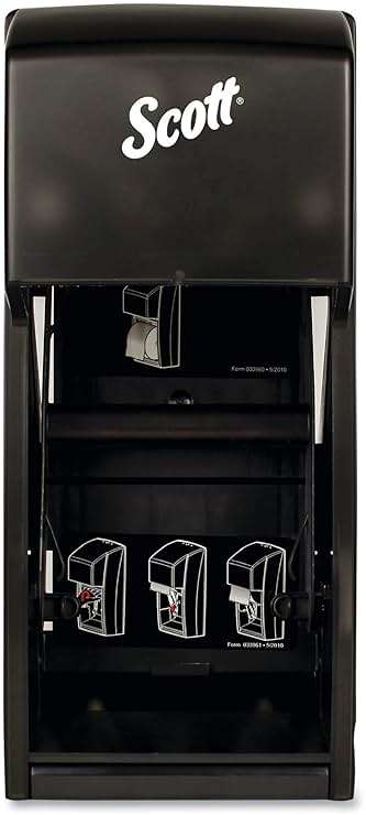 Scott Professional Vertical Standard Roll Toilet Paper Dispenser (09021), Dual Capacity, Black, 6.0"x13.6"x6.6" (Qty 1) - Image 3
