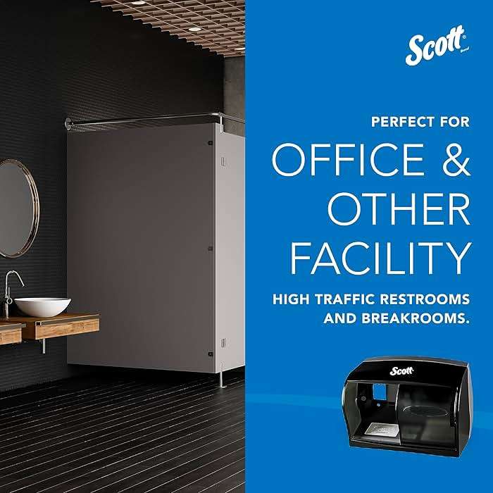 Scott Professional Coreless Standard Roll Toilet Paper Dispenser (09604), Black, Holds 2 Rolls, Wall Mounted, Commercial Grade (Qty 1) - Image 9