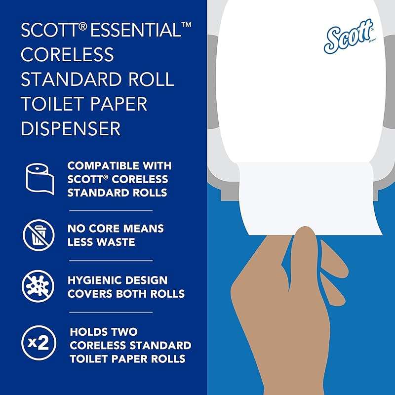 Scott Professional Coreless Standard Roll Toilet Paper Dispenser (09604), Black, Holds 2 Rolls, Wall Mounted, Commercial Grade (Qty 1) - Image 10