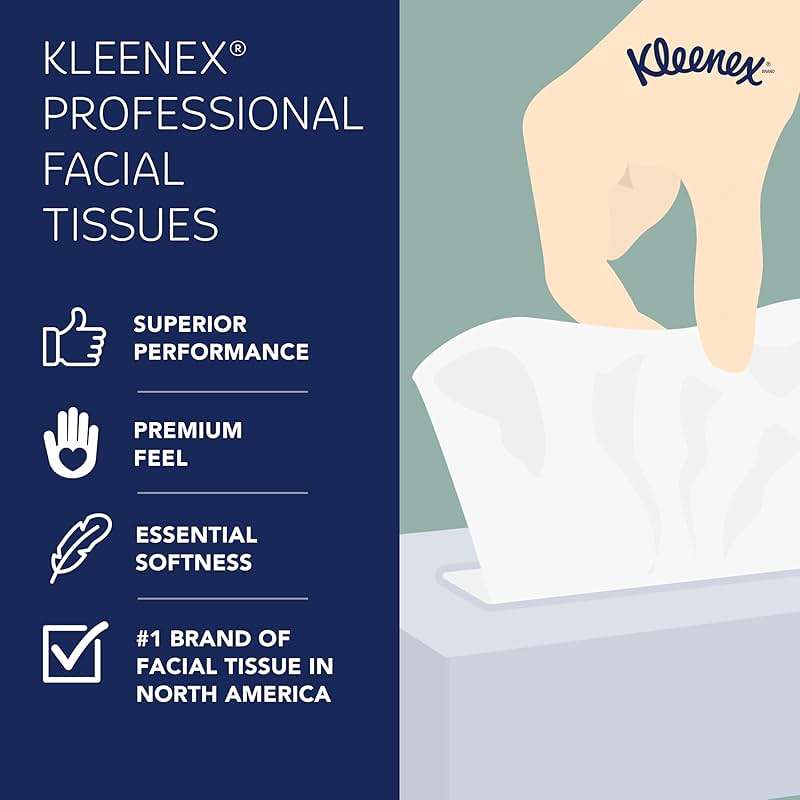 Kleenex Professional Naturals Facial Tissue, Bulk (21601), 2-Ply, White, Flat Boxed Format, Designed for Business (125 Tissues/Box, 48 Boxes, 6,000 Sheets/Case) - Image 9