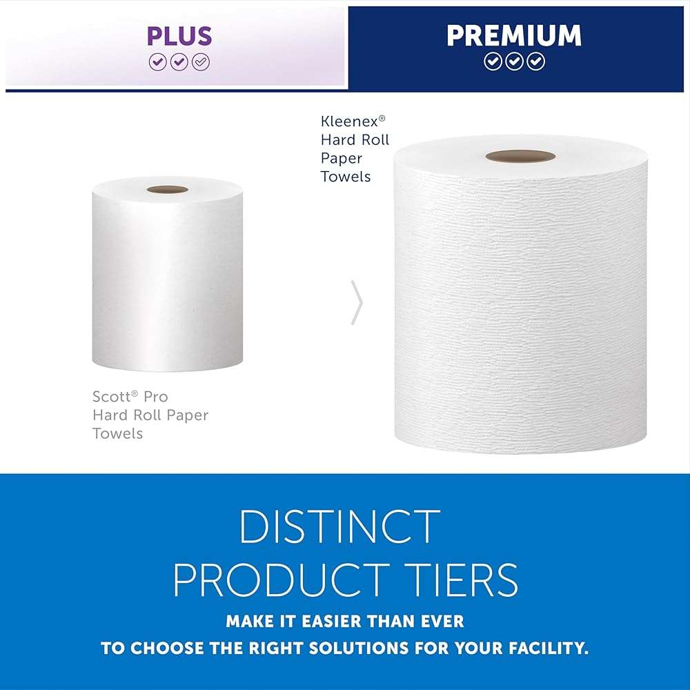 Kleenex® Universal Hard Roll Paper Towels, Bulk (50606), Hardwound 1.75" Core, Premium Absorbency Pockets™, White, (600'/Roll, 6 Rolls/Case, 3,600'/Case) - Image 11