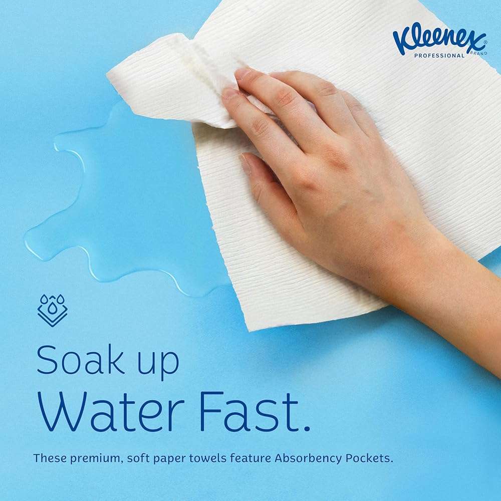 Kleenex® Universal Hard Roll Paper Towels, Bulk (50606), Hardwound 1.75" Core, Premium Absorbency Pockets™, White, (600'/Roll, 6 Rolls/Case, 3,600'/Case) - Image 5