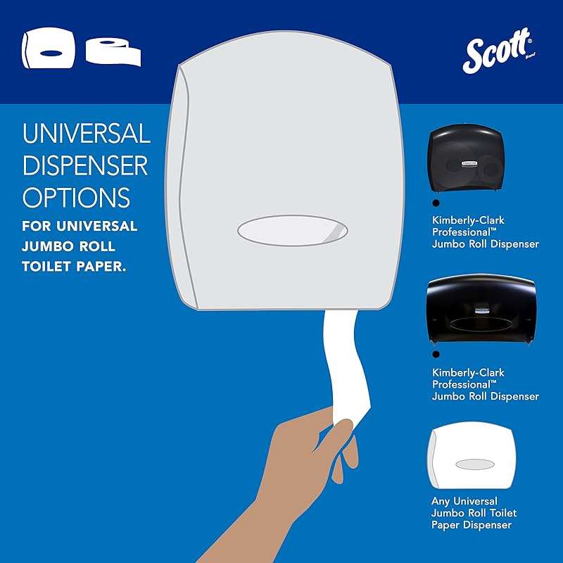 Scott Professional 100% Recycled Fiber High-Capacity Jumbo Roll Toilet Paper, Bulk (67805), 2-Ply, Septic Safe, White, Non-Perforated (12 Rolls at 1,000' Each, 12,000'/Case) - Image 3