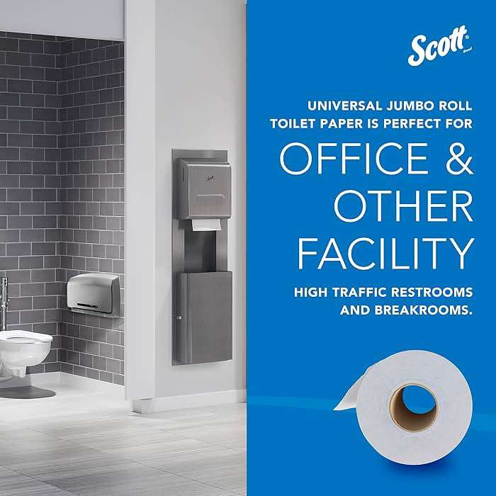 Scott Professional 100% Recycled Fiber High-Capacity Jumbo Roll Toilet Paper, Bulk (67805), 2-Ply, Septic Safe, White, Non-Perforated (12 Rolls at 1,000' Each, 12,000'/Case) - Image 4