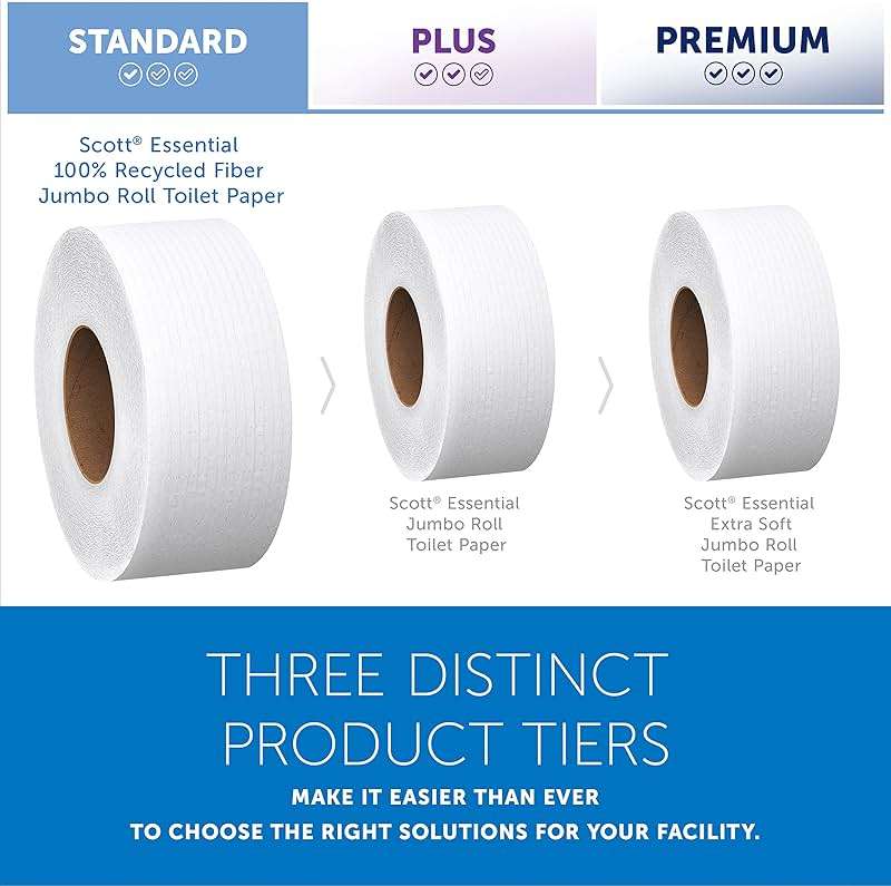 Scott Professional 100% Recycled Fiber High-Capacity Jumbo Roll Toilet Paper, Bulk (67805), 2-Ply, Septic Safe, White, Non-Perforated (12 Rolls at 1,000' Each, 12,000'/Case) - Image 6