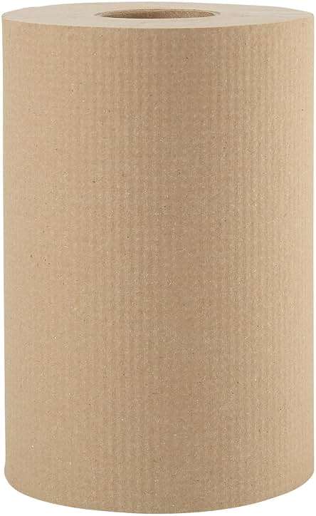 Boardwalk BWK6252 Hardwound Paper Towels, 8" x 350ft, 1-Ply Natural (Case of 12 Rolls) - Image 1