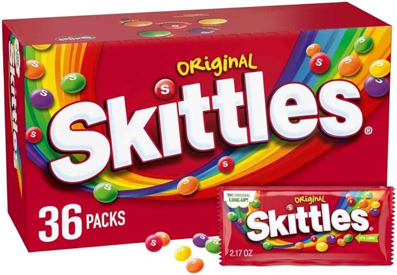SKITTLES Original Chewy Candy, Full Size - 2.17 oz, 36 Ct Bulk Candy Pack - Image 1