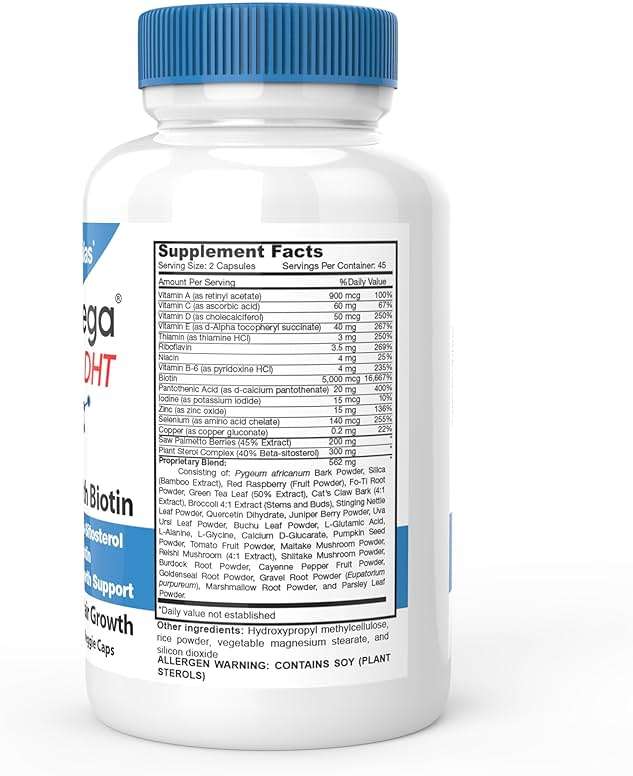 DrFormulas DHT Blocker for Men and Women | HairOmega Advanced Hair Growth Supplements with Biotin 5000 mcg | Hair Loss Vitamins Pills, 45 Day Supply - Image 2