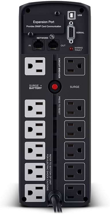 CyberPower CP1500PFCLCD PFC Sinewave UPS Battery Backup and Surge Protector, 1500VA/1000W, 12 Outlets, AVR, Mini Tower, UL Certified - Image 4