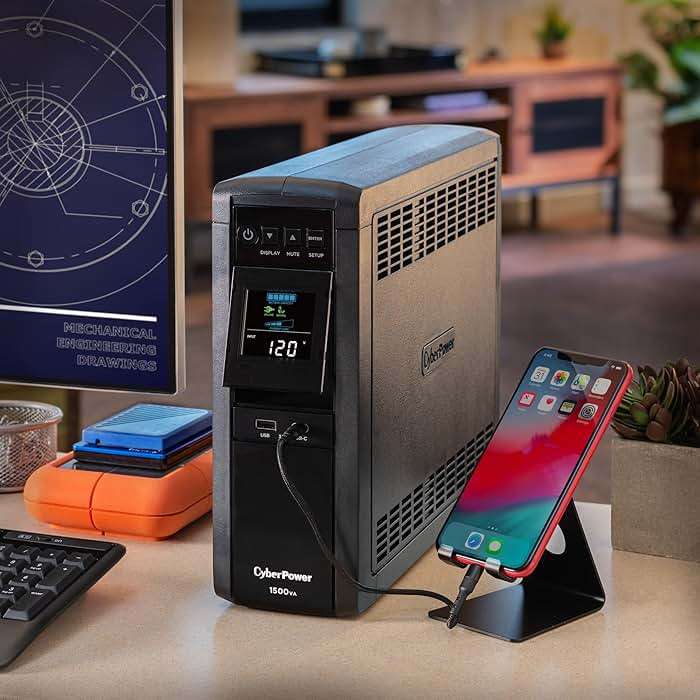 CyberPower CP1500PFCLCD PFC Sinewave UPS Battery Backup and Surge Protector, 1500VA/1000W, 12 Outlets, AVR, Mini Tower, UL Certified - Image 9