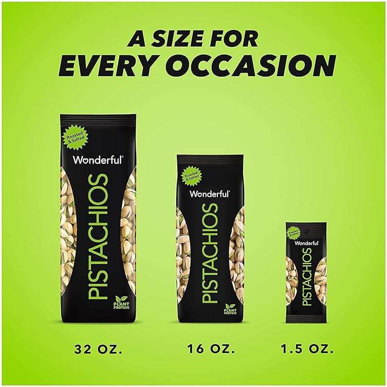 Wonderful Pistachios In Shell, Roasted and Salted Nuts, 1.5 Ounce Bag (Pack of 24), Protein Snack, On-the-Go, Individually Wrapped Healthy Snack - Image 8