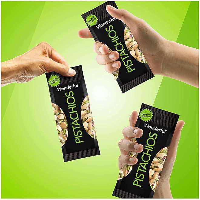Wonderful Pistachios In Shell, Roasted and Salted Nuts, 1.5 Ounce Bag (Pack of 24), Protein Snack, On-the-Go, Individually Wrapped Healthy Snack - Image 9