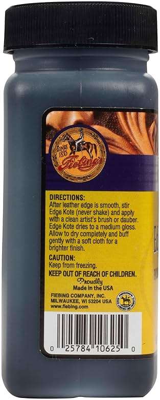 Fiebing's Edge Kote (4oz) - Black - Flexible, Water Resistant Coating for Leather Edges, Medium Gloss - for Color Coating and Protecting Edges of Leather Shoes, Crafts and Furniture - Image 6