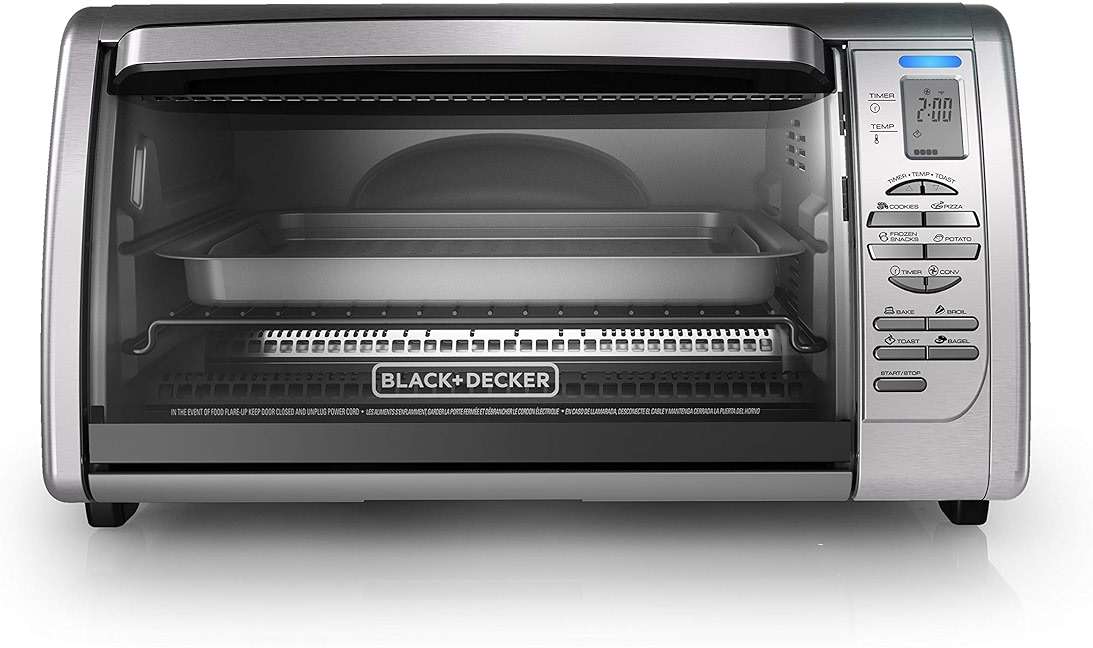 Black+Decker Countertop Convection Toaster Oven, 8 One-touch Cooking Functions, Stainless Steel - Image 8