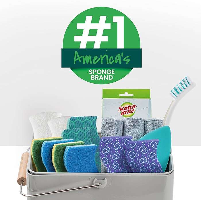 Scotch-Brite Zero Scratch Scrub Sponge, 6 Kitchen Sponges for Cleaning Around the Home, Bathroom & More, Scratch-free Dish Scrubber, Multi-surface Safe, Best for Nonstick Pots and Pans - Image 10