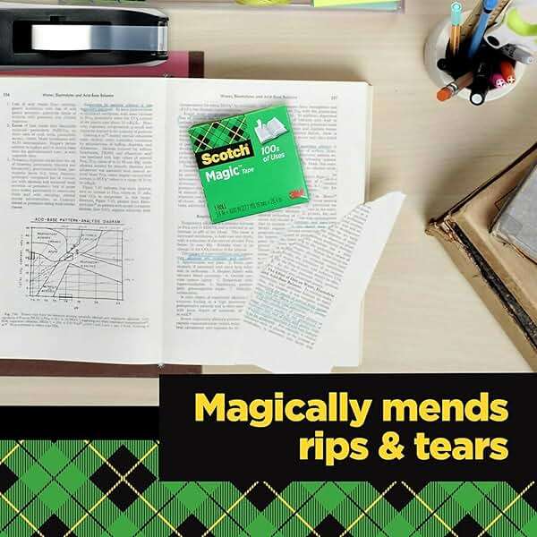 Scotch Magic Tape 810P10K, 3/4" x 1000", 1" Core, Invisible Matte Finish, 10-Pack Refill Rolls for Permanent Paper Mending - Image 6