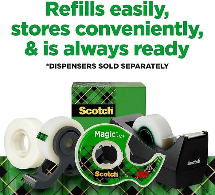 Scotch Magic Tape 810P10K, 3/4" x 1000", 1" Core, Invisible Matte Finish, 10-Pack Refill Rolls for Permanent Paper Mending - Image 7