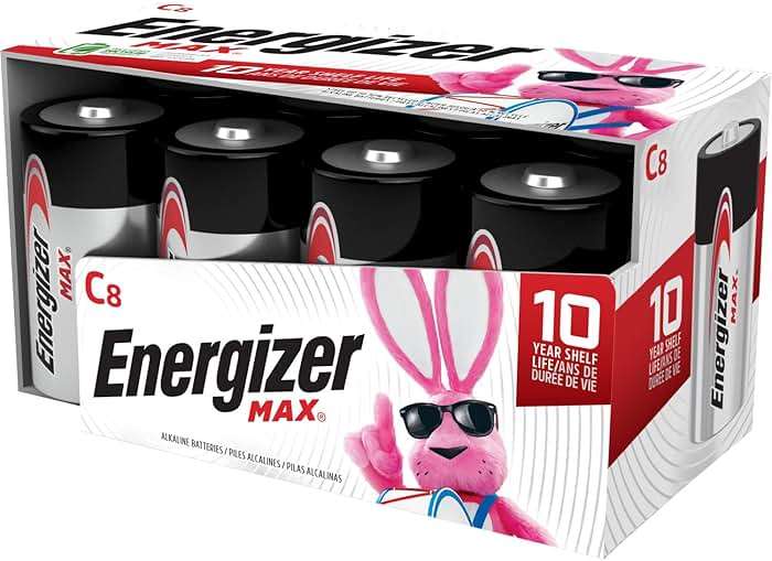 Energizer MAX C Batteries, Premium Alkaline C Cell Batteries (8 Battery Count) - Image 1