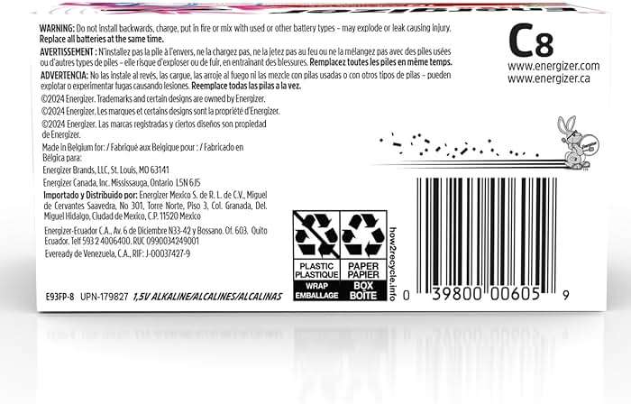 Energizer MAX C Batteries, Premium Alkaline C Cell Batteries (8 Battery Count) - Image 8