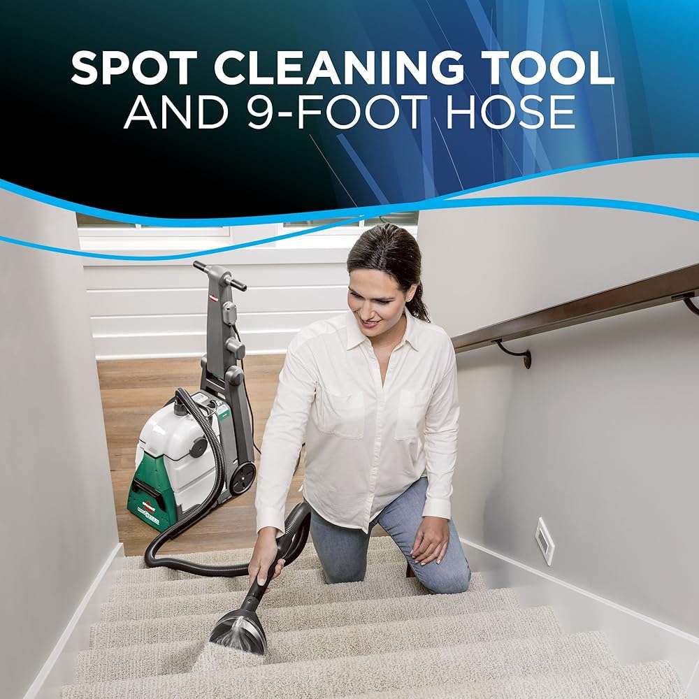 BISSELL® Big Green® Professional Carpet Cleaner with XL DirtLifter PowerBrush, 9-inch Long Reach Hose, 6-inch Tough Stain Tool, Includes BISSELL PRO MAX Formula with Stain Protect Technology - Image 7
