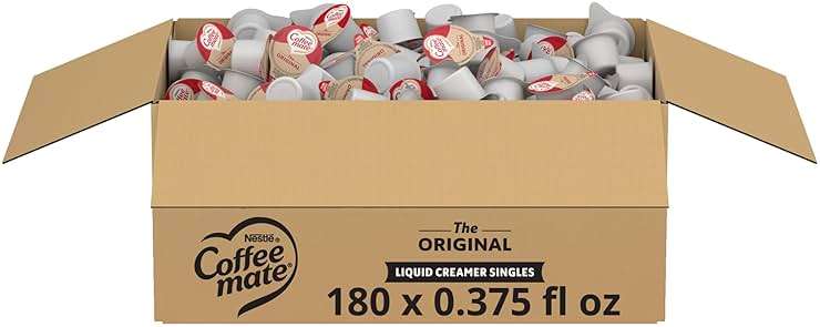 Nestle Coffee mate Coffee Creamer, Original, Liquid Creamer Singles, Non Dairy, No Refrigeration, 0.375 fl oz Tubs (Pack of 180) - Image 1