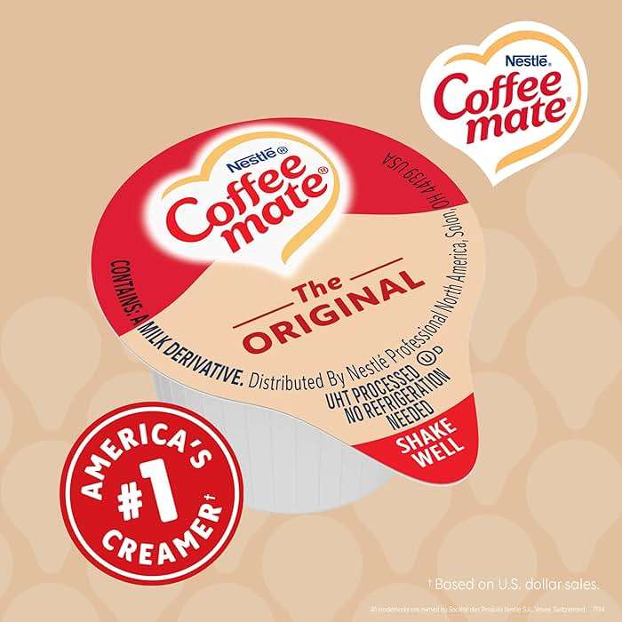 Nestle Coffee mate Coffee Creamer, Original, Liquid Creamer Singles, Non Dairy, No Refrigeration, 0.375 fl oz Tubs (Pack of 180) - Image 7