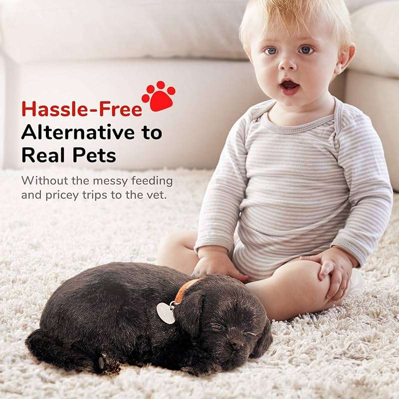 Perfect Petzzz - Original Petzzz Black Lab, Realistic, Lifelike Stuffed Interactive Pet Toy, Companion Pet Dog with 100% Handcrafted Synthetic Fur - Image 4