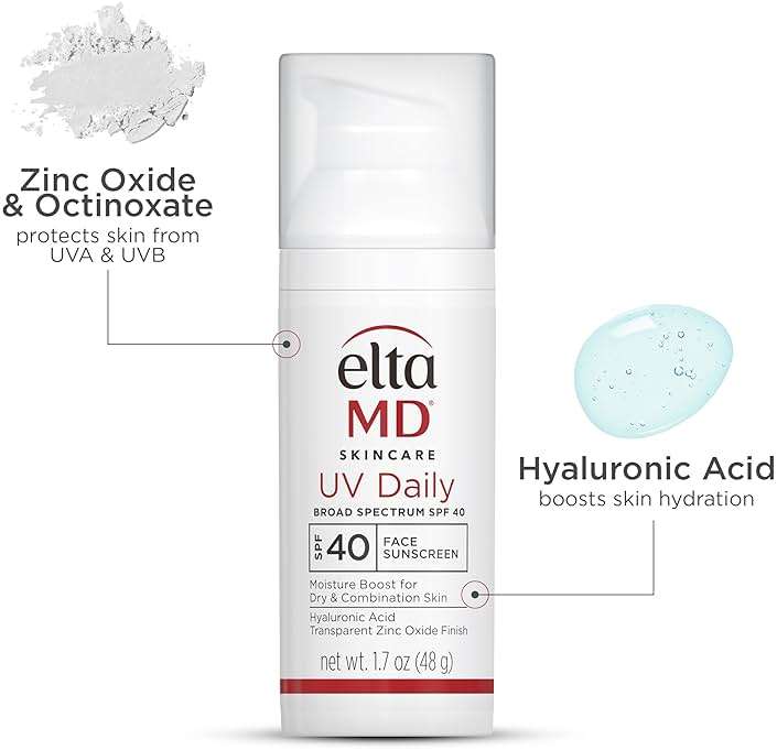 EltaMD UV Daily Face Sunscreen with Transparent Zinc Oxide and Hyaluronic Acid, Moisturizes and Protects, Great for Dry, Combination, and Normal Skin - Image 6