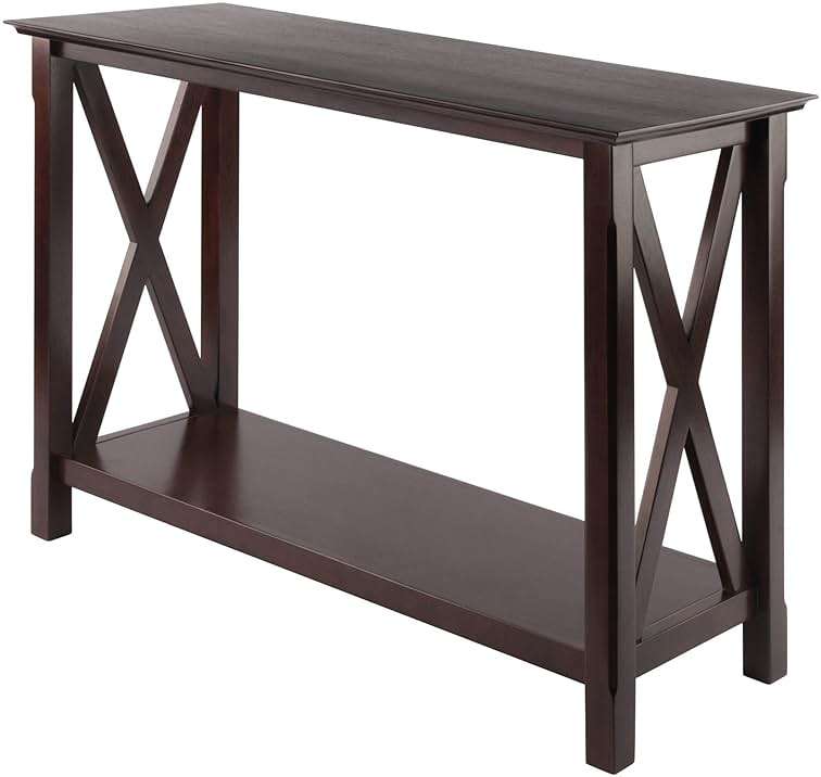 Winsome Xola Console Table with Shelf in Cappuccino, Thin Entryway Table for Hallway, Living Room, Elegant Furniture for Any Home Decor - Image 1
