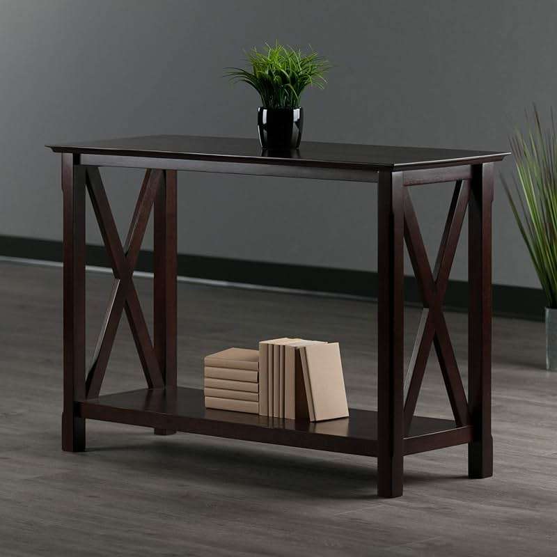 Winsome Xola Console Table with Shelf in Cappuccino, Thin Entryway Table for Hallway, Living Room, Elegant Furniture for Any Home Decor - Image 8