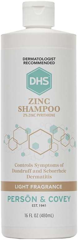 DHS Zinc Shampoo – Dandruff Shampoo – for Flaky and Dry Scalp with 2% Zinc Pyrithione, 16 oz - Image 1