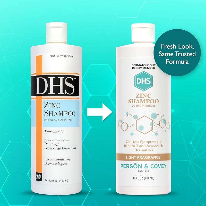 DHS Zinc Shampoo – Dandruff Shampoo – for Flaky and Dry Scalp with 2% Zinc Pyrithione, 16 oz - Image 2