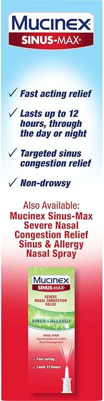 Mucinex Sinus-Max Nasal Spray Decongestant, 12 Hour Over-The-Counter Medication Nose Spray for Sinus Relief, Nasal Decongestants for Adults & Sinus Congestion, Clear & Cool 3/4 Fl Oz(22ML) - Image 11