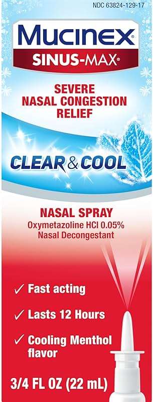 Mucinex Sinus-Max Nasal Spray Decongestant, 12 Hour Over-The-Counter Medication Nose Spray for Sinus Relief, Nasal Decongestants for Adults & Sinus Congestion, Clear & Cool 3/4 Fl Oz(22ML) - Image 9