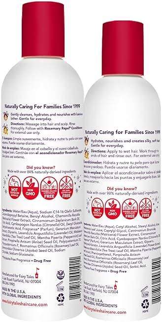 Fairy Tales Rosemary Repel Daily Kids Shampoo, 12 fl oz. and Conditioner, 8 fl oz. Duo – Kids Like the Smell, Lice Do Not - Image 2