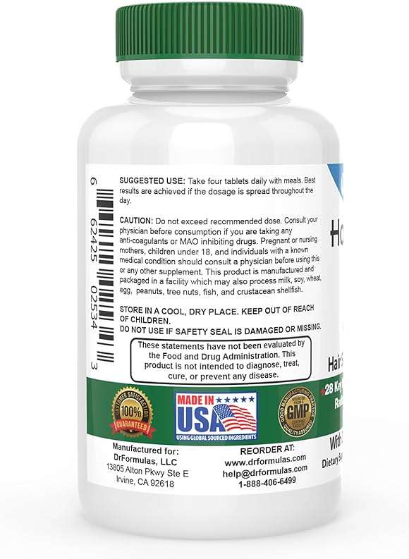 DrFormulas HairOmega 3-in-1 Hair Growth Vitamins with DHT Blocker, Biotin for Women & Men | Hair Skin and Nails Supplement for Hair Loss, 120 Pills - Image 3