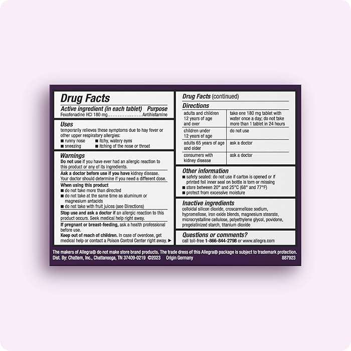 Allegra Adult 24-Hour Allergy Relief Tablets, Non-Drowsy Indoor and Outdoor Allergy Medicine, 180 mg Fexofenadine HCI Antihistamine Pill, 45-Count - Image 2