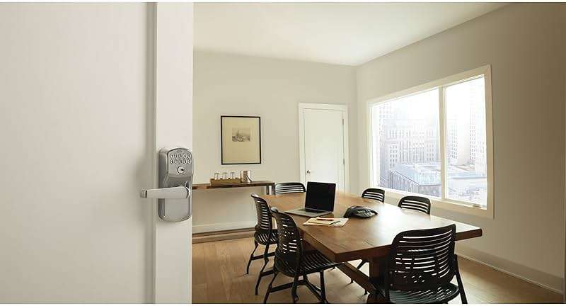 SCHLAGE Brushed Chrome FE595CS V PLY 626 ELA Plymouth Light Commercial Electronic Keypad Lock with Elan Lever(Satin Chrome) - Image 2