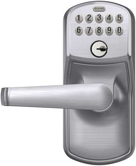 SCHLAGE Brushed Chrome FE595CS V PLY 626 ELA Plymouth Light Commercial Electronic Keypad Lock with Elan Lever(Satin Chrome) - Image 8
