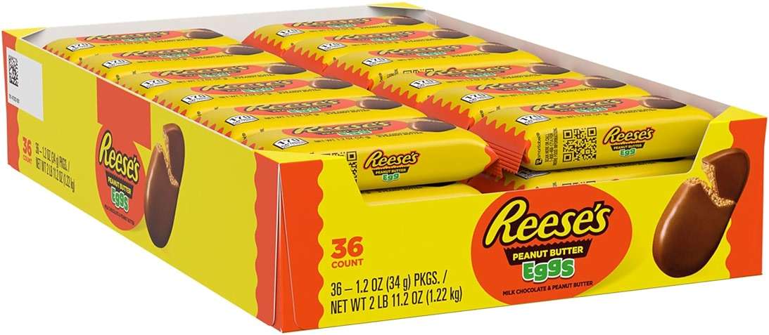 REESE'S Milk Chocolate Peanut Butter Eggs, Easter Basket Easter Candy Packs, 1.2 oz (36 Count) - Image 3