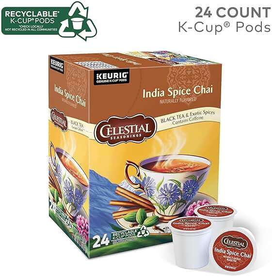 Celestial Seasonings India Spice Chai, K-Cup Portion Pack for Keurig K-Cup Brewers, 24-Count - Image 2