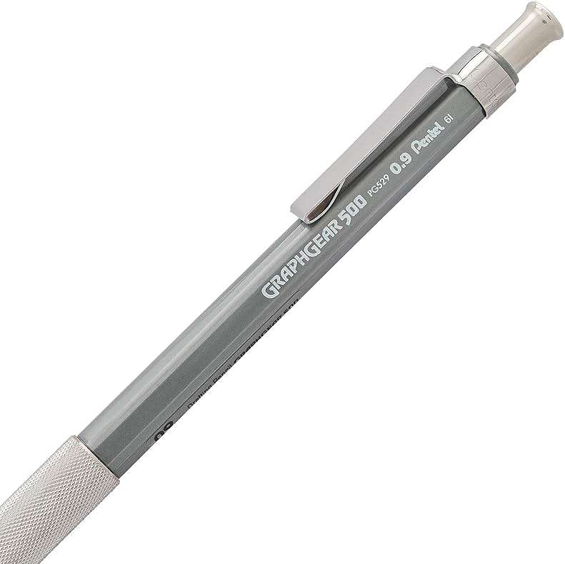 Pentel Graph Gear 500 Automatic Drafting Pencil, 0.9mm, Gray Barrel, 1 Pack (PG529BP) - Image 4